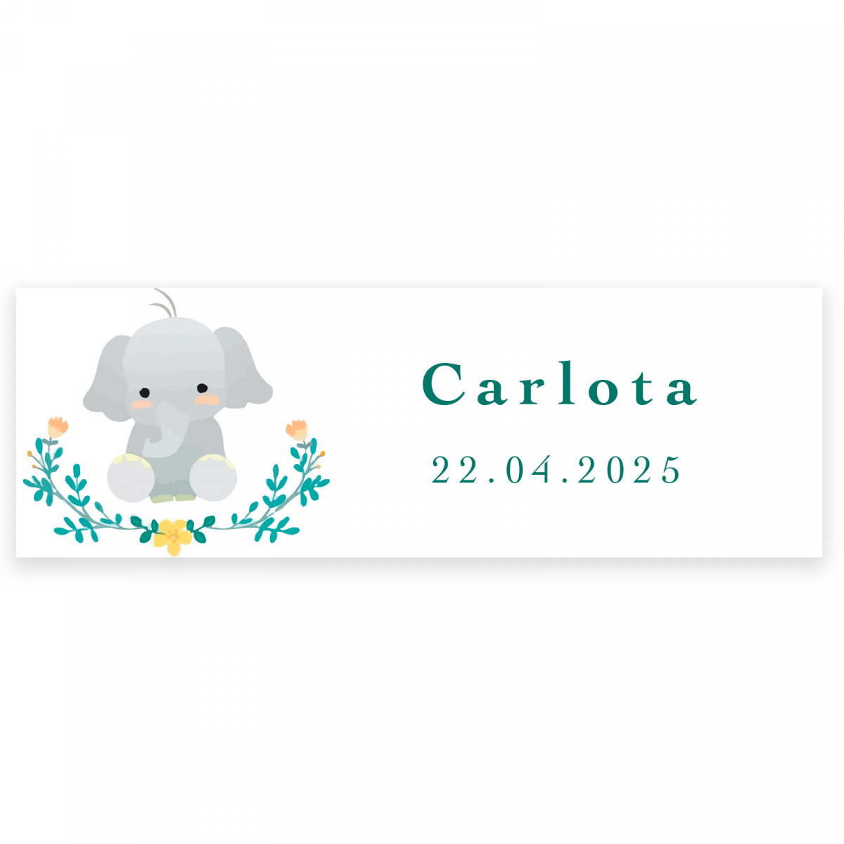 Adesivo 6x2cm personalizzabile con design elefante
