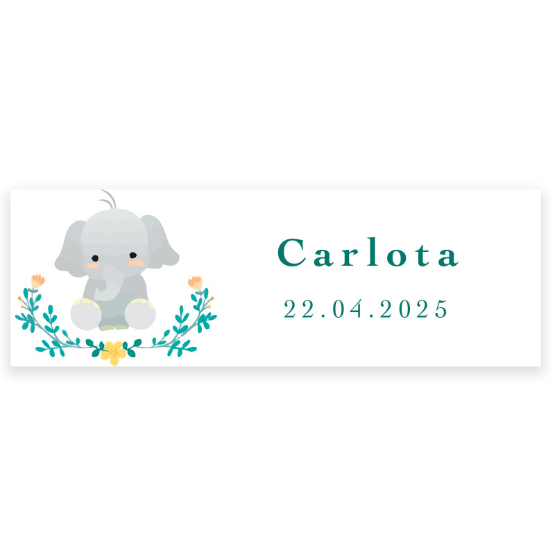 Adesivo 6x2cm personalizzabile con design elefante