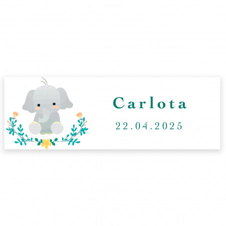 Adesivo 6x2cm personalizzabile con design elefante