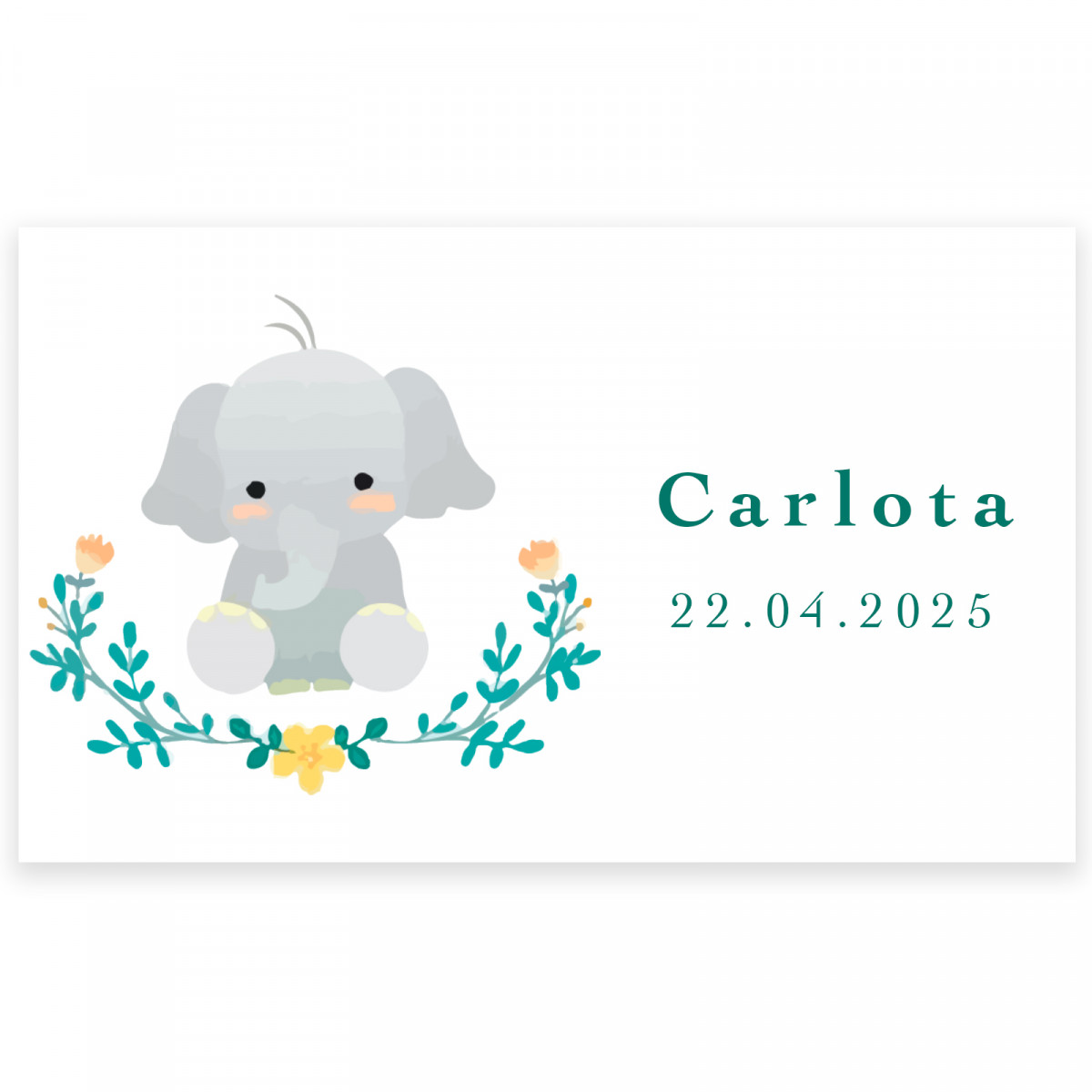 Adesivo 5x3cm personalizzabile design elefante