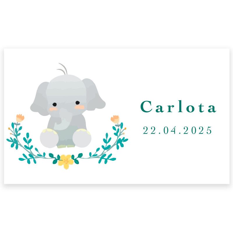 Adesivo 5x3cm personalizzabile design elefante
