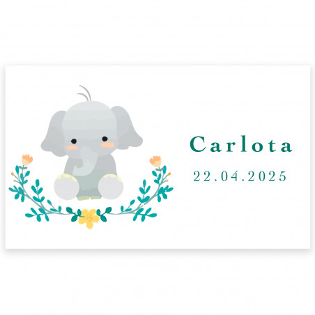 Adesivo 5x3cm personalizzabile design elefante