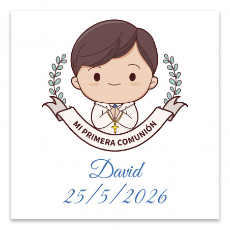 Carta di comunione personalizzata 8x8cm per bambino