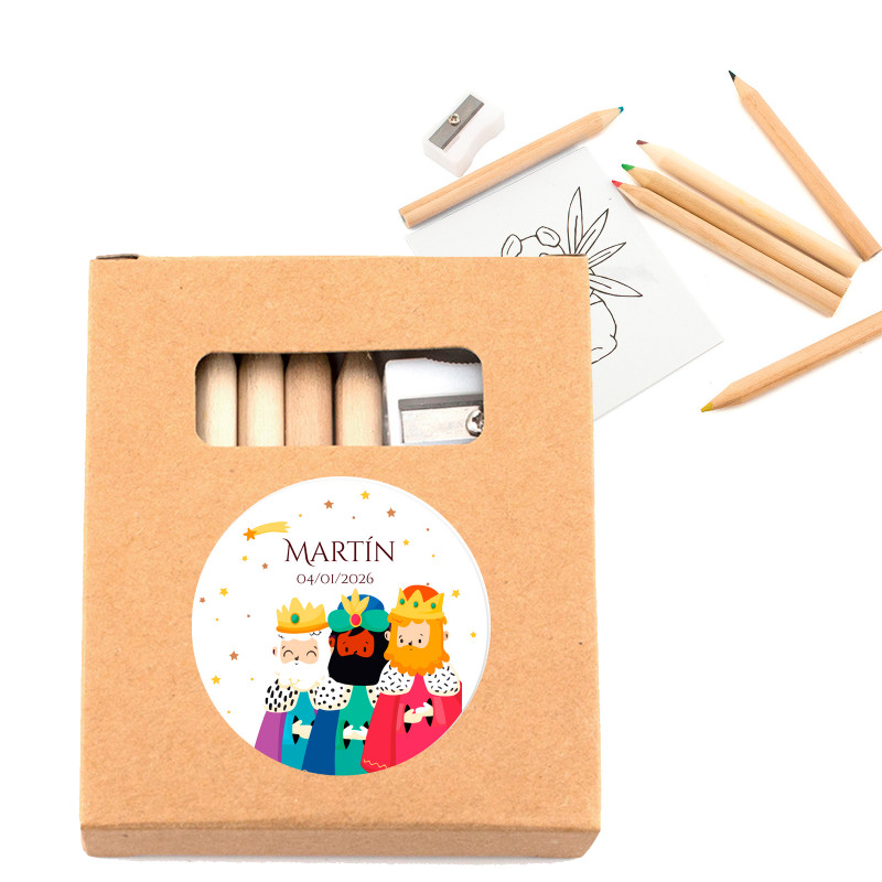 Estuche per colorare personalizzabile con adesivo Re Magi