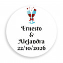 Portachiavi torcia con adesivo coppe 2 cm personalizzabile per dettagli