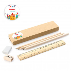 Astuccio In Ferro E Setta Di Cancelleria Per Bambini, Con Temperamatite, Righello E Gomme, Tema Cartoni Animati Rosa Glitterato - 3