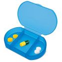 Pastillero blu trizone personalizzato con adesivo di bambino per comunione