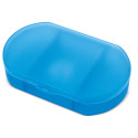 Pastillero blu trizone personalizzato con adesivo di bambino per comunione