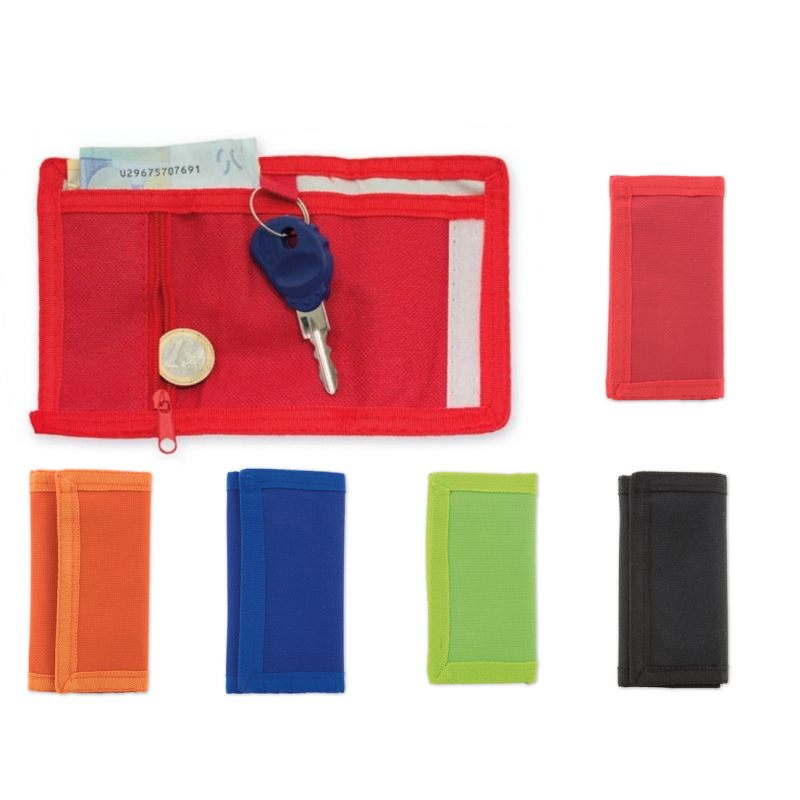 Portafoglio di stoffa con chiusura in velcro
