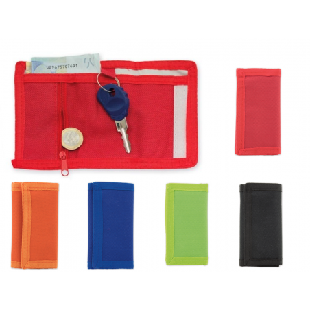 Portafoglio di stoffa con chiusura in velcro