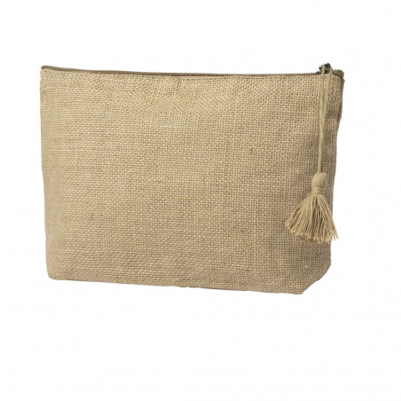 Necessaire in juta con profumatore e balsamo labiale con adesivo personalizzato da regalare