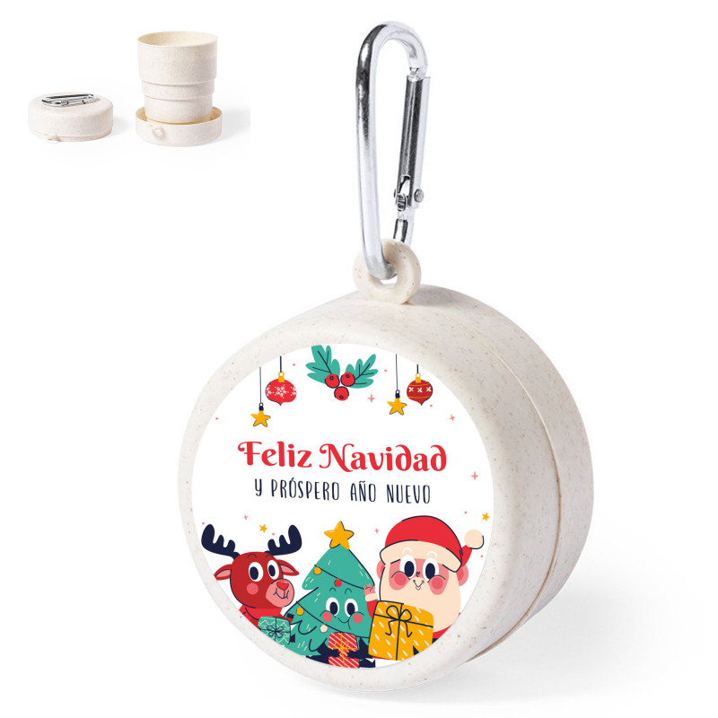 Vaso pieghevole con adesivo natalizio per dettagli