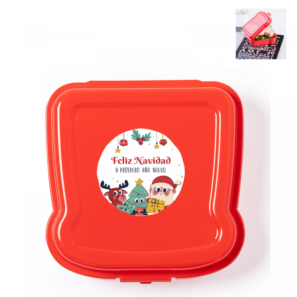 Sandwichiera con adesivo personalizzato come dettaglio per il Natale per bambini della scuola dell'infanzia
