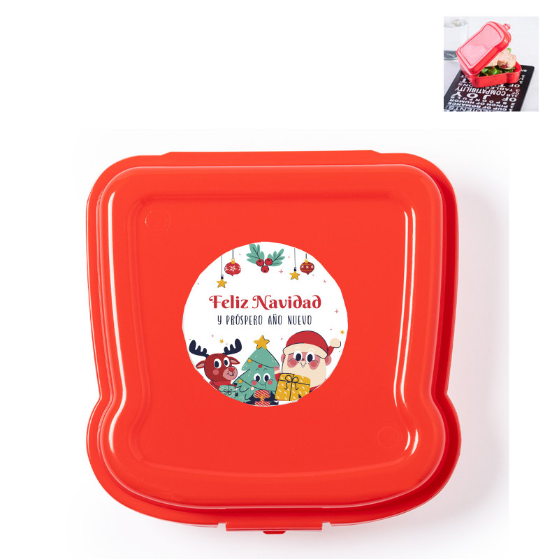 Sandwichiera con adesivo personalizzato come dettaglio per il Natale per bambini della scuola dell'infanzia