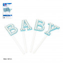 Topper di lettere baby azzurre