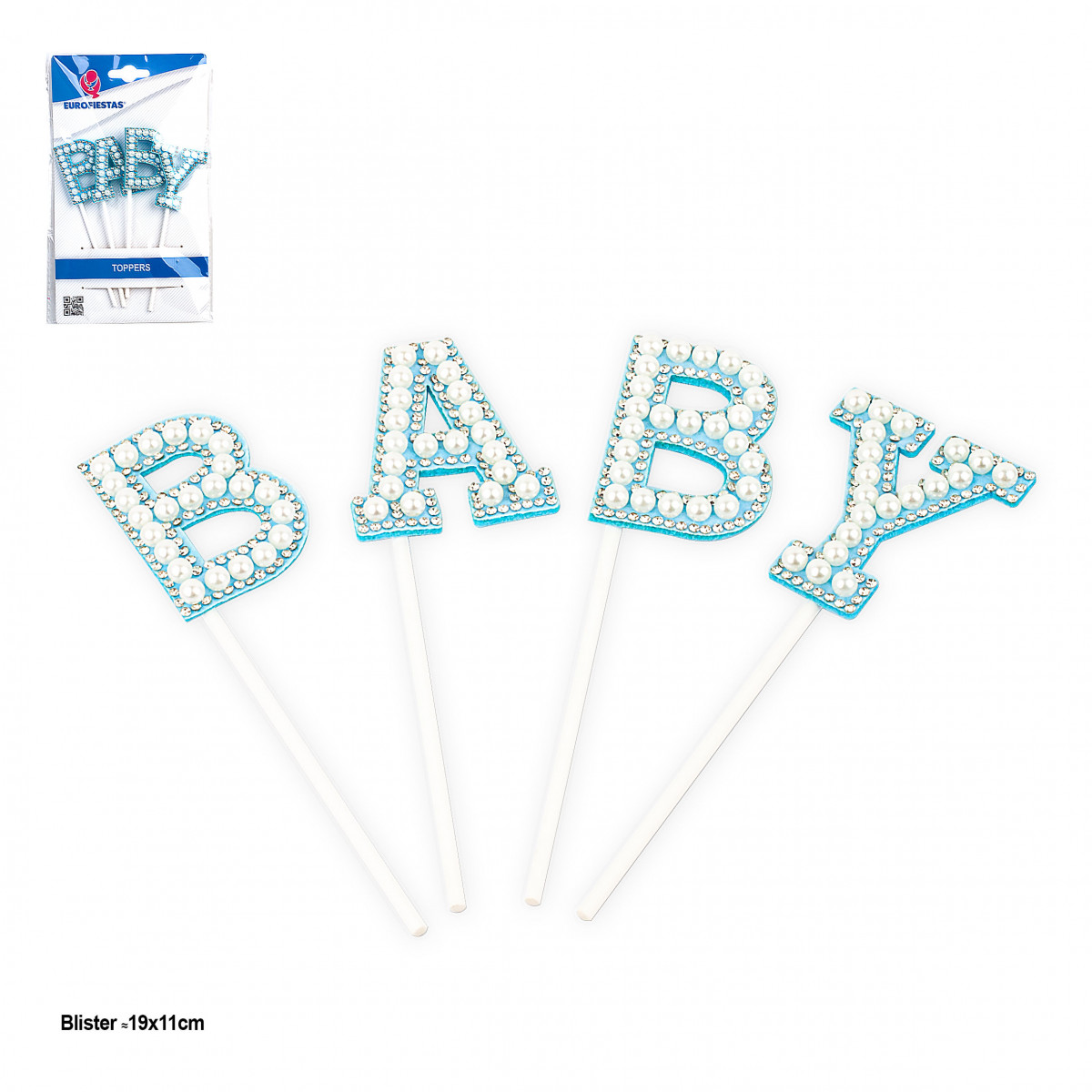 Topper di lettere baby azzurre