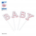 Topper di lettere baby rosa