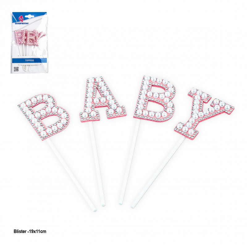 Topper di lettere baby rosa