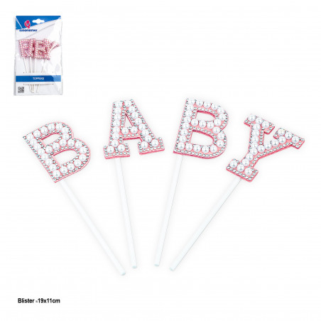 Topper di lettere baby rosa