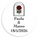 Adesivo personalizzabile 3cm rosa vintage per matrimoni ed eventi