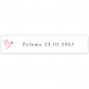 Adesivo colomba rosa personalizzabile 5x1cm