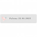 Adesivo trasparente 5x1cm personalizzabile colomba rosa
