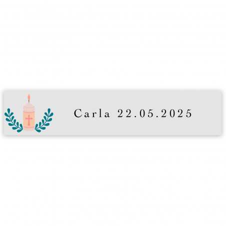 Adesivo trasparente 5x1cm personalizzabile per la prima comunione
