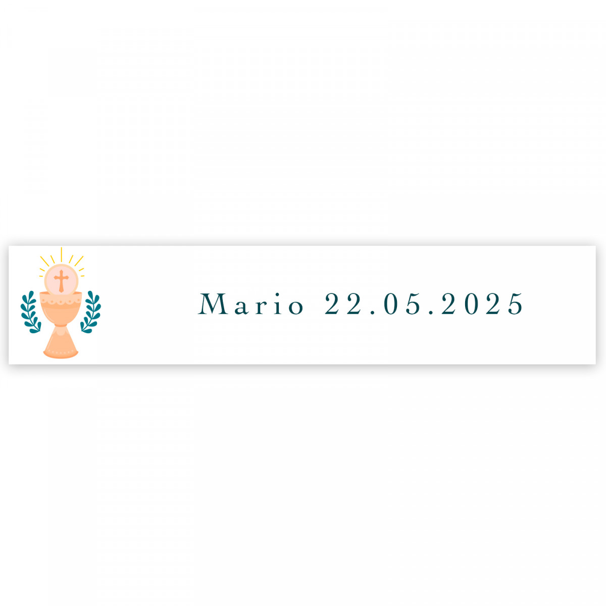 Adesivo 5x1cm design calice personalizzabile per prima comunione