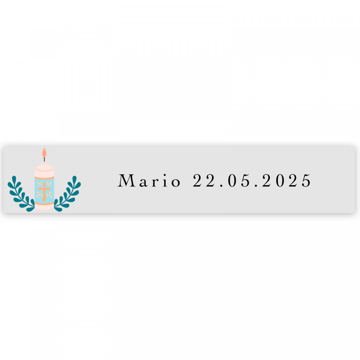 Adesivo trasparente 5x1cm design per prima comunione