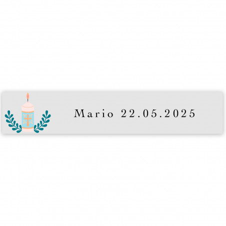 Adesivo trasparente 5x1cm design per prima comunione