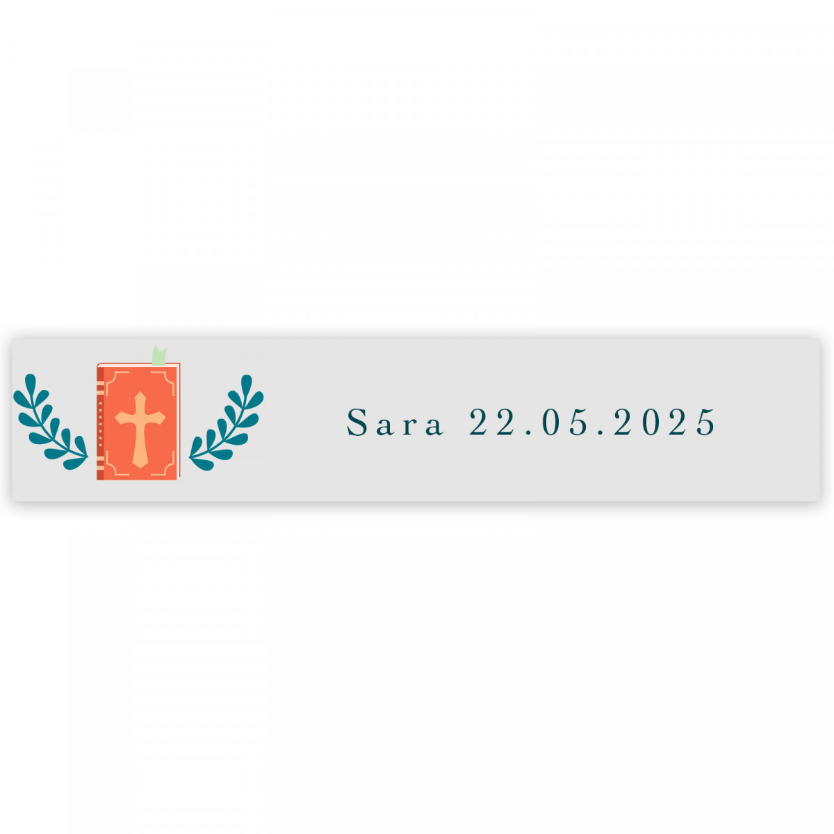 Adesivo trasparente 5x1cm design bibbia per prima comunione