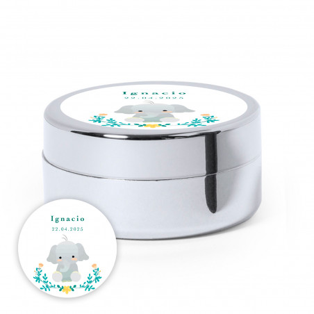 Balsamo labiale personalizzato con adesivo unisex design elefante per dettagli battesimi