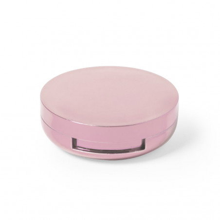 Balsamo labiale rosa con specchio integrato e adesivo personalizzato con colomba della pace