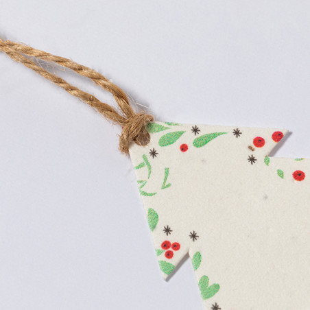 Decorazione natalizia con semi di fiori in busta verde personalizzata per un omaggio