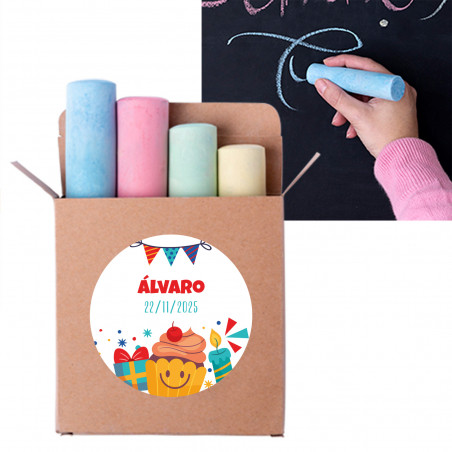 Scatola personalizzata di maxi gessetti colorati per dettagli