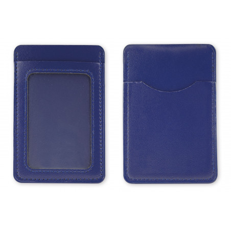 Porta biglietti blu con adesivo prima comunione per dettagli