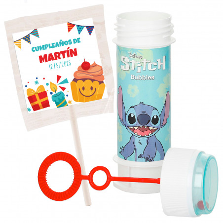 Pompero stitch con lecca-lecca con adesivo personalizzato per dettagli