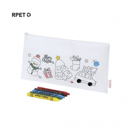Astuccio di Natale da colorare con pastelli e etichetta personalizzata da regalare