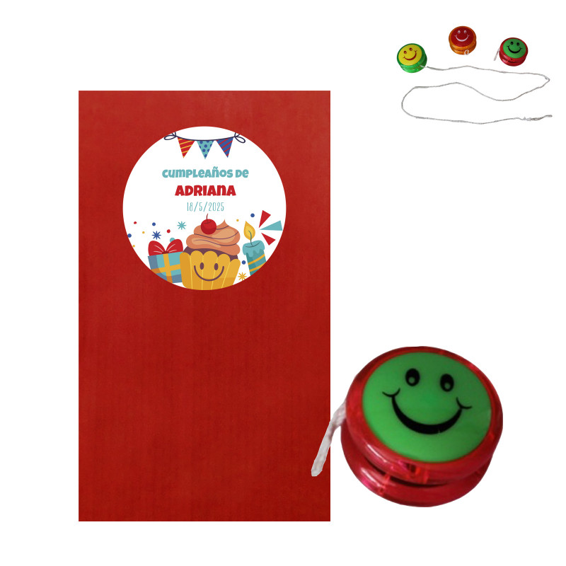 Yoyo colorato con faccina sorridente da regalare per compleanni