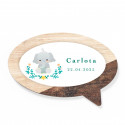 Magnete in legno con adesivo personalizzato design elefante per dettagli