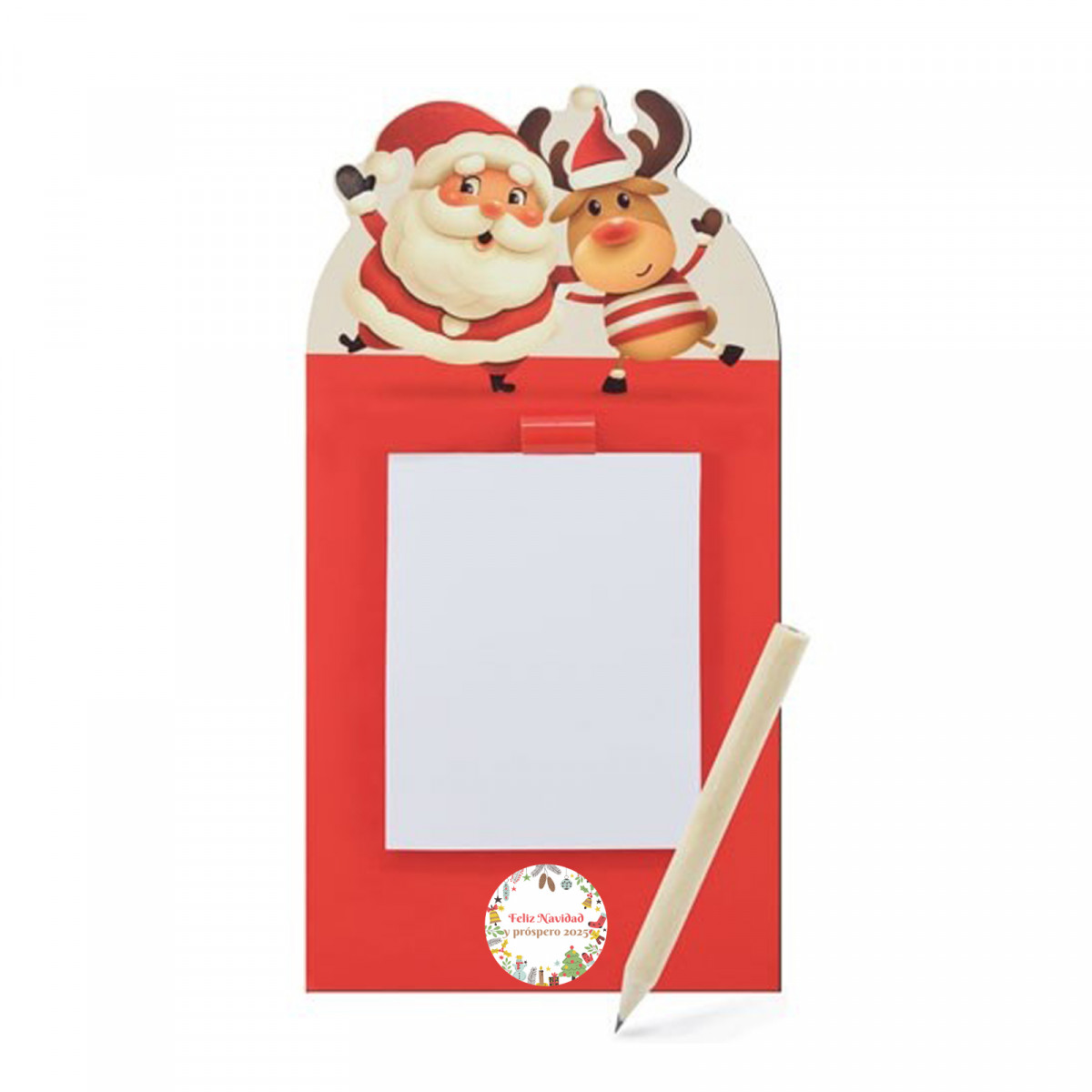 Blocco note con magnete di Natale con adesivo personalizzato