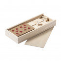 Gioco di carte e domino in astuccio di legno personalizzato con adesivo da regalare