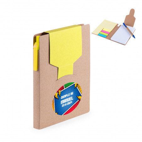 Blocco note con post-it colorati e adesivo personalizzabile