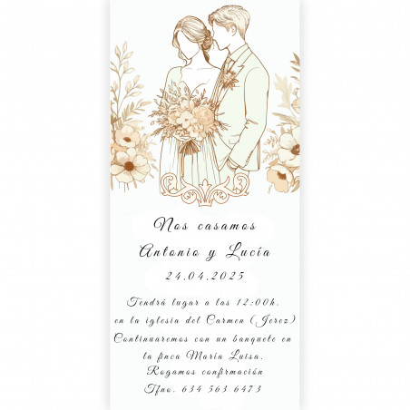 Invito romantico design sposi per matrimoni