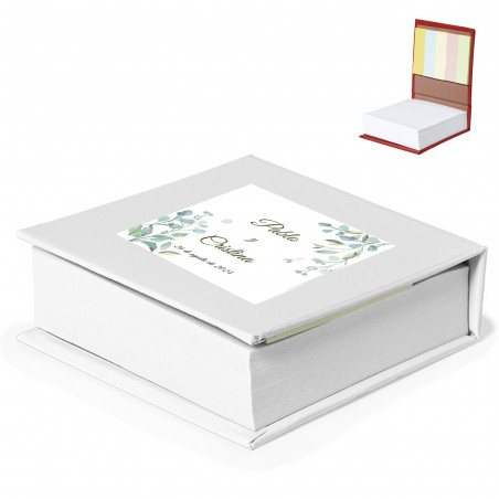 Blocco note con post-it con adesivo floreale personalizzato