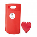 Scaldamani a forma di cuore rosso con borsa e adesivo personalizzato