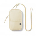Porta cellulare beige con adesivo personalizzato per battesimo