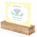 Supporto da tavolo in legno con biglietto promemoria per decorazione tavolo battesimo