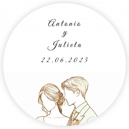 Adesivo rotondo 3cm design romantico per dettagli