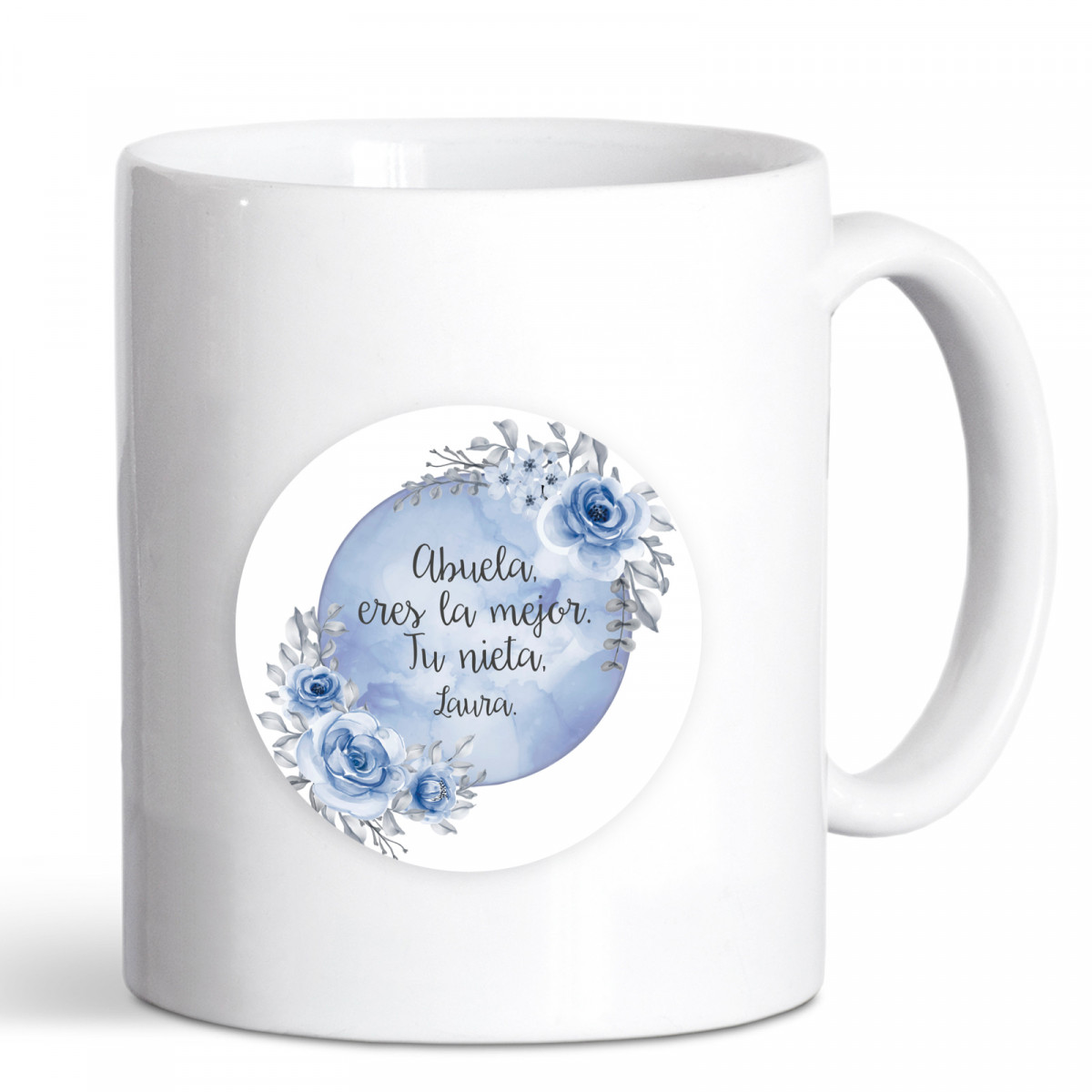 Tazza personalizzata con adesivo modificabile per dettagli